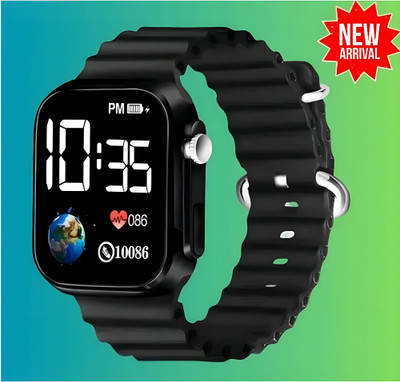 Timofy SQAURE Waterproof LED Watch for Kids Boys Girls Black Color Digital Age 4-15 Digital Watch For kids Date And Time Only Digital Watch  - For Boys & Girls