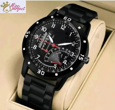 KU KU Cu Meter Dial Bumpper Pu Black Belt Men and Boy Watch Analog Watch  - For Men