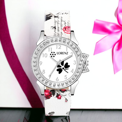 LORENZ AS-54A Lorenz AS-54A Flower Dial Printed Leather Strap Watch for Women|Watch for Girls Analog Watch  - For Girls