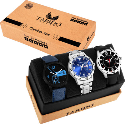 Tarido Combo_3Watch_010 New Generation Multicolor dial Multicolor Genuine Leather Strap Analog Wrist Analog Watch  - For Men