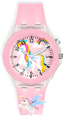 ZIYTRACK Kids Cute Watch Disco Light Glowing Watch, 3D Unicorn Cartoon Watch, Soft Strap Kids Cute Watch | Disco Light Glowing Watch |3D Unicorn Cartoon | Soft Strap Analog Watch  - For Boys & Girls