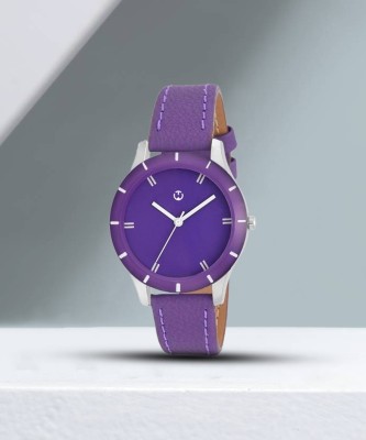 WIZARD TIMES Formal and Party Wear Watch for Men Women Watch Purple Leather Strap Purple Dial Formal Watch Water Resistant Analog Watch  - For Women