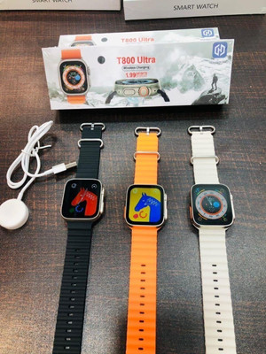 Fuziqra Best First T900 Ultra smart watch T800with charger for men and women Smartwatch(Orange Strap, Free Size)