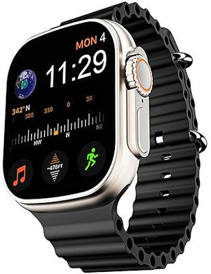 ADCOM Armour Pro with 1.96'' HD Display, Bluetooth Calling & Functional Crown IP65 Smartwatch(Black Strap, Free Size)