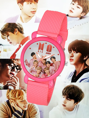 COSMIC Boys And Girls BTS lover Analog Dial Kids Pink Strep Analog Watch  - For Boys & Girls