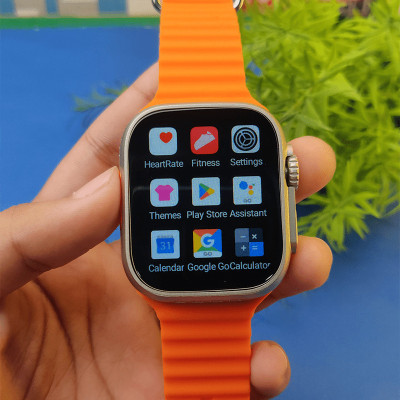 NIKHILX T800 Ultra SmartWatch With BT Calling and Answer Full Touch Fitness 4G Simcard Smartwatch(Orange Strap, Free size)