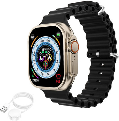 Yash Enterprises Smart Watch 8 Wireless Charging for Watch 8 Ultra Smartwatch(Black Strap, Free Size)