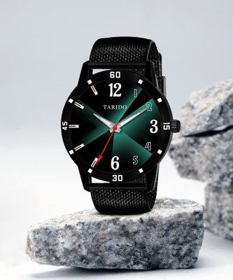 Tarido TD7100NL01GREENDIAL(JALI STRAP) GREEN DIAL BLACK STRAP Analog Watch  - For Men