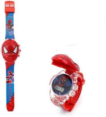 Style Freak 3D Action Figure SpiderMan Face Based Toy Design Digital Glowing Watch with Disco Music and Blinking Lights for Kids | for Boys Girls- Good Birthday Return Gift Digital Watch  - For Boys & Girls