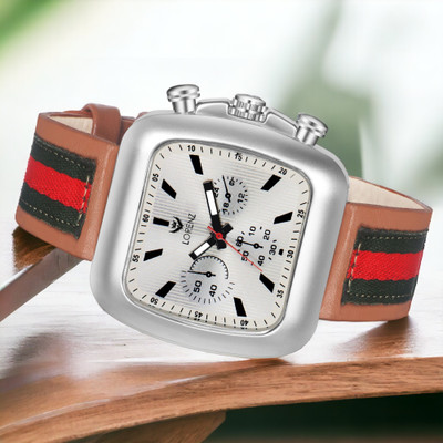 LORENZ MK-4019R Lorenz Fashion Stainless Steel Case | Superior Silver Square Dial Analog Watch  - For Men