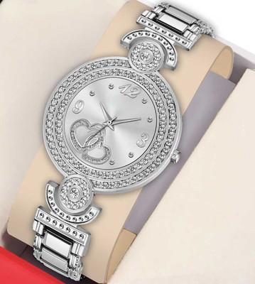Zyla BROSTIN-2023 Beautiful Diamond Dial Silver Metal Strap Trendy Girls Wrist Watches Analog Watch  - For Women