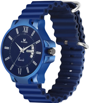 ARMADO 1539- Silicon Blue 1539-blue Silicon strap Day And Date analog watch for men Analog Watch  - For Boys