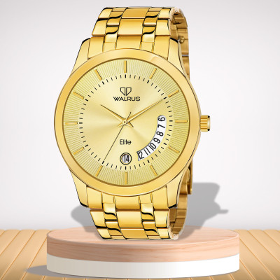 Walrus Walrus Gold Dial Analog Day Date Function Metal Chain Wrist Watch For Men ELITE XIII Analog Watch  - For Men