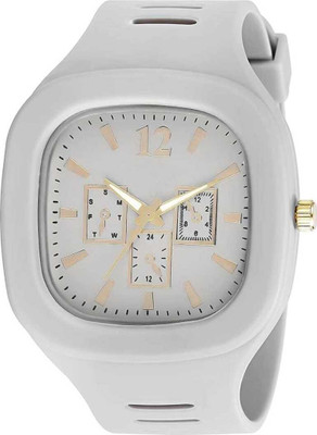 Flysmart grey Squire Dial Style Silicon Strap For Analog Watch ANALOG WATCH Analog Watch  - For Boys & Girls