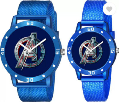Miss Perfect Blue Avenger Dial PU Strep Couple Analog Watch Analog Watch  - For Couple