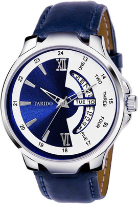Tarido TARIDO-0005 New Generation Multicolor Dial Blue leather strap Day & Date working Wrist Analog Watch  - For Men