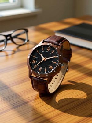 AMERICANVIBER Lather Elegant Men’s Leather Strap Watch – Perfect for Everyday Wear Analog Watch - For Men