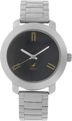 Giomex 3120 3120 Black Analog Stainless Steel Silver Chain Analog Watch  - For Men