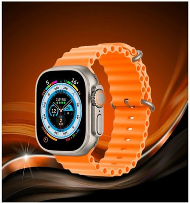 Yash Enterprises T800 Ultra Smart Watch with Full Screen Touch Display Bluetooth Calling Smartwatch(Orange Strap, Free)
