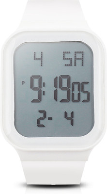 DAENTERPRISES New Trending White Square Day & Date Dial and White Silicone Strap Digital Watch Digital Watch  - For Boys & Girls