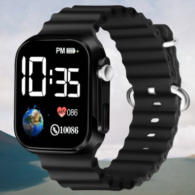 ADR ADRF-04 (Black) Teenagers LED Luxurious Fashion Silicone Black Colored (Not Smart Watch) Digital Watch  - For Men & Women