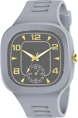 Flysmart grey Squire Dial Silicone Strap Stylish watch ANALOG WATCH Analog Watch  - For Boys