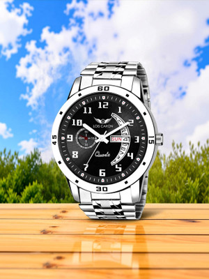 LOIS CARON LCSS-8190 Trending Day & Date Series Stainless Steel Chain for Boy Analog Watch - For Men