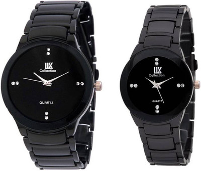 IIK Collections IIK-034M-1034W Black Color Couple watch Analog Watch  - For Boys & Girls