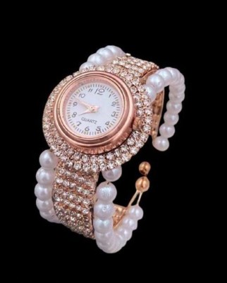 Aaruhi Creation Pearl Diamond Watch Bracelet for Women Analog Watch  - For Women