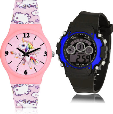 TIMETRANSELEVATE CM716-B2 Analog-Digital Watch  - For Girls