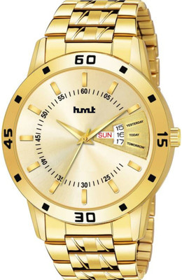 Hmrt Invictus Series Day Date Functioning Golden Analog Watch  - For Men