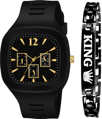 Zyla Stylish Younger Rozti With King Bracelet Pack of 2 Analog Watch  - For Men