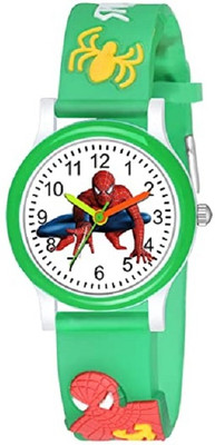 Prozo Spider Man Green Analog Watch  - For Boys