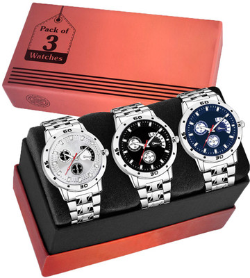 Varni Venture Avio Steel chain Pack of 3 Analog Watch  - For Boys
