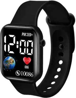 RIS-2023 Digital Square Black Watch Digital Watch - For Men