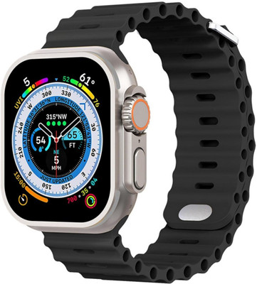 Quano Bluetooth Calling ultra smart watch with wireless charging Smartwatch Smartwatch(Black Strap, Free Size)