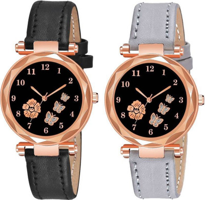 YUKAX New Butterfly Design Premium & Branded Leather Belt Watch Analog Watch  - For Girls