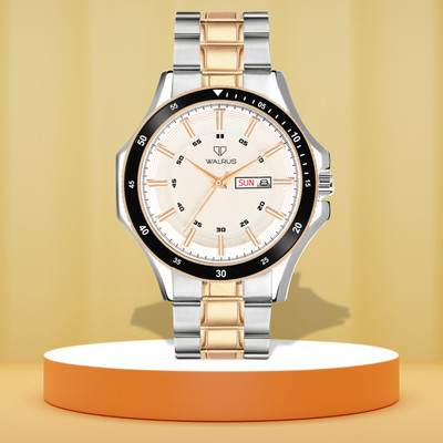 Walrus White Dial Analog Day Date Function Metal Chain Wrist Watch For Men ELITE-XXII Analog Watch  - For Men