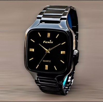 Fenix Time Concept Classic Metal Black Square Analog Wrist Watch Fenix Classic Metal Black Square Dial Analog Watch  - For Men