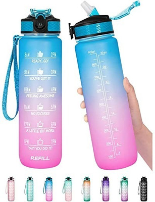 HOIGADGETS waterbottle1 1000 ml Water Bottle(Set of 1, Multicolor)
