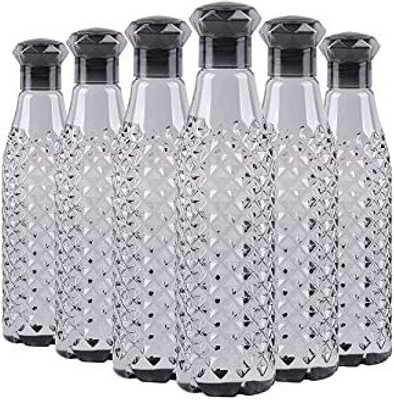 Serenity 6000 ml Plastic Bottle(Pack of 6, Black)
