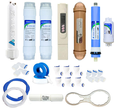 Aqua Ace RO SERVICE KIT 80 GPD Membrane WITH COPPER FILTER Solid Filter Cartridge(0..5, Pack of 22)