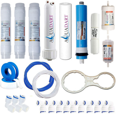 AquaDart Complete Ro Water Purifier Filter Service Kit Of 80 GPD Membrane With All Accessories (1 Year Full Service Kit) Solid Filter Cartridge(5, Pack of 26)