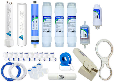 Aqua Ace Complete RO service kit of 100 GPD with All accessories Solid Filter Cartridge(00.1, Pack of 27)