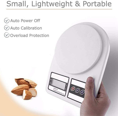 CITYCART Kitchen,Table top weight machine, Electronic Digital 1Gram-10 Kg Weight Scale 20 Weighing Scale(White)