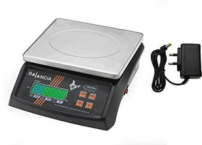 SONALEX Weight Machine For Kitchen/Shop With Power Adapter Steel platform 30kg balncia Weighing Scale(Black)