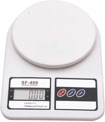 Fashion Bizz Portable Electronic Digital Weight Machine Kitchen scale 10 Kg WITH BACK LIGHT Weighing Scale(White)