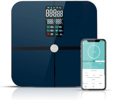 EAGLE EEP1002A Fully Automatic Smart Connected Fitness Body Composition Monitor and Weighing Scale / electronic digital Weight Machine With Heart Rate Monitor Weighing Scale(Black)