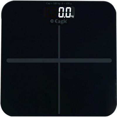 EAGLE EEP-1100A Electronic Personal scale Thick Tempered Glass LCD Display Digital Personal Bathroom Health Body Weight Weighing Scales For Body Weight,for human body,weighing machine,Weight machine Weighing Scale(Black)