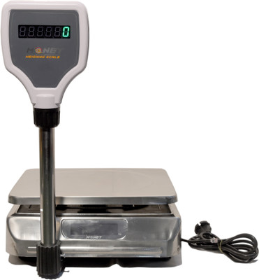 monet All in ONE 10Kg/20Kg/30kg/50KG Weighing Machine; 2Days Battery BAckup, Compact Weighing Scale((Heavy Duty ; Steel Gray; Weighing Scale for Shop))